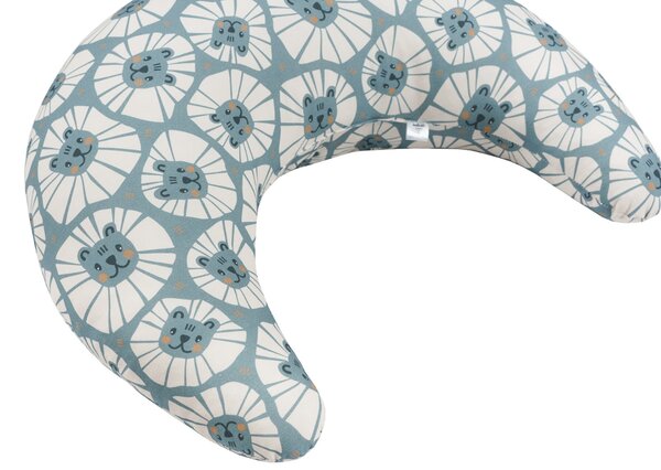 Malomi Kids Modrý bavlněný kojicí polštář Denim Lions 62 cm
