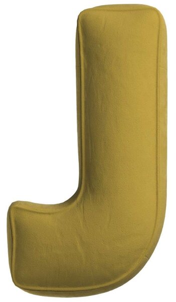 Yellow Tipi Olivově zelený sametový polštář písmeno J 40 cm