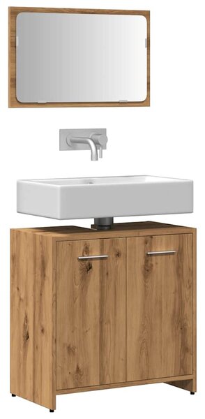 Koupelnová skříňka se zrcadlem dub artisan kompozitní dřevo