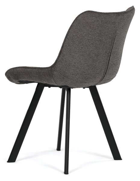 Jídelní židle VEMORA - šedá látka / černé kovové nohy