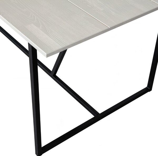 WOOOD Světle šedý dřevěný jídelní stůl Frax 220 x 90 cm