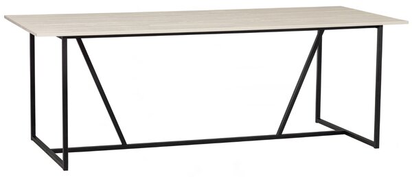 Hoorns Světle šedý dřevěný jídelní stůl Frax 220 x 90 cm