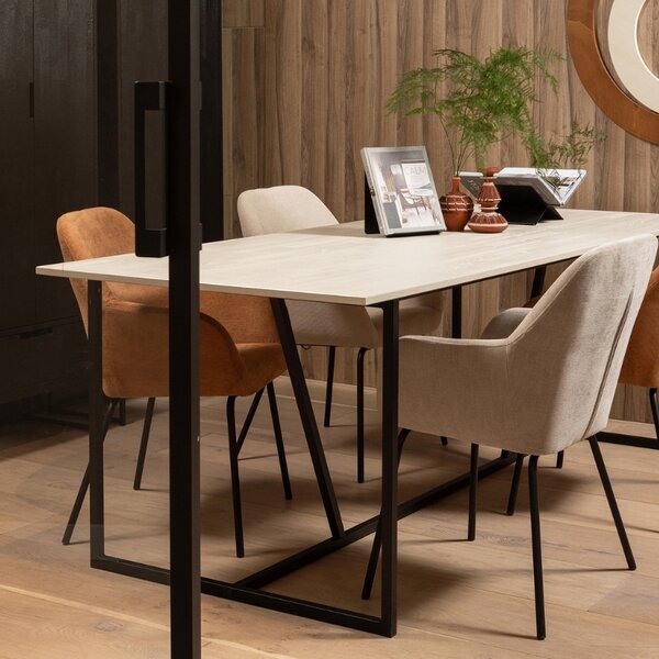 WOOOD Světle šedý dřevěný jídelní stůl Frax 220 x 90 cm