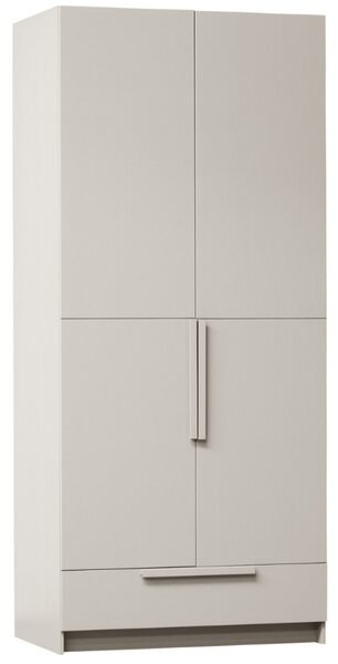 -25 % Dny MOMENTI– WOOOD Světle šedá dřevěná šatní skříň Pamela 215 x 95 cm