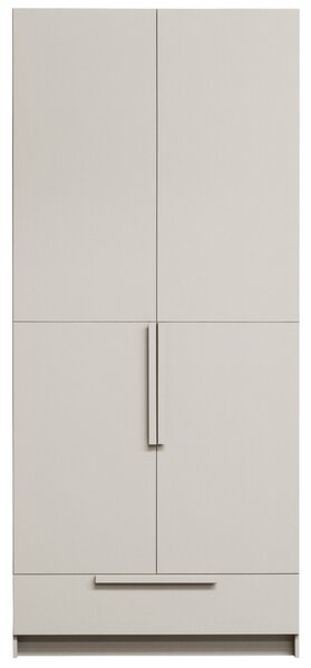 -25 % Dny MOMENTI– WOOOD Světle šedá dřevěná šatní skříň Pamela 215 x 95 cm