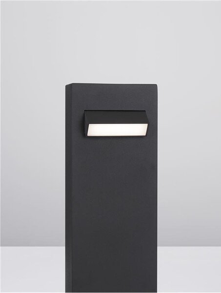 NV 9020921 Venkovní sloupkové svítidlo ZELDA černý hliník a akrylový difuzor proti oslnění LED 6W 3000K 100-240V IP65 - NOVA LUCE