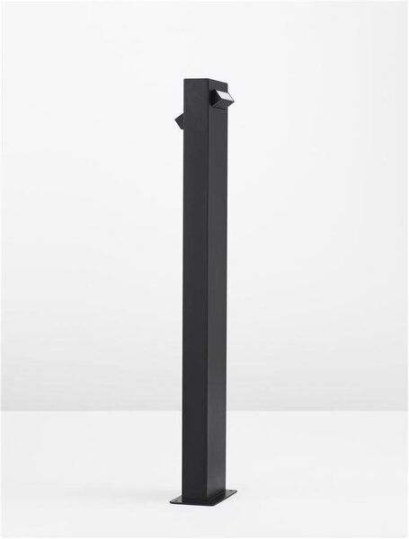 NV 9020924 Venkovní sloupkové svítidlo ZELDA černý hliník a akrylový difuzor proti oslnění LED 9W 3000K 100-240V IP65 - NOVA LUCE