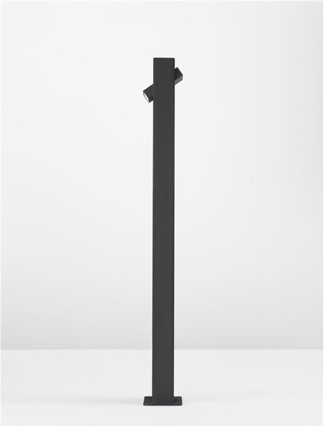NV 9020924 Venkovní sloupkové svítidlo ZELDA černý hliník a akrylový difuzor proti oslnění LED 9W 3000K 100-240V IP65 - NOVA LUCE