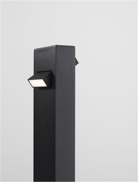 NV 9020924 Venkovní sloupkové svítidlo ZELDA černý hliník a akrylový difuzor proti oslnění LED 9W 3000K 100-240V IP65 - NOVA LUCE