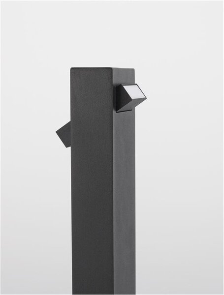 NV 9020924 Venkovní sloupkové svítidlo ZELDA černý hliník a akrylový difuzor proti oslnění LED 9W 3000K 100-240V IP65 - NOVA LUCE