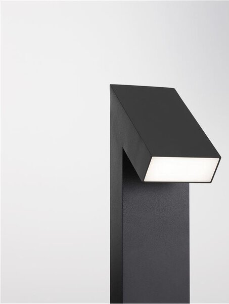 NV 9020931 Venkovní sloupkové svítidlo BRIGITTA černý hliník a akrylový difuzor proti oslnění LED 6W 3000K 100-240V IP65 - NOVA LUCE