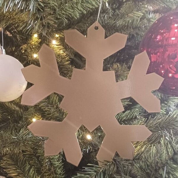 DECOLED Vánoční ozdoba vločka zlatá kovová 20 cm, venkovní
