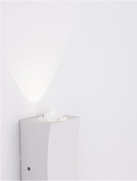 NV 9026118 Venkovní nástěnné svítidlo DEWEI bílý hliník a akryl LED 2x2W 3000K 500mA 100-240V 68st. IP54 světlo nahoru a dolů - NOVA LUCE