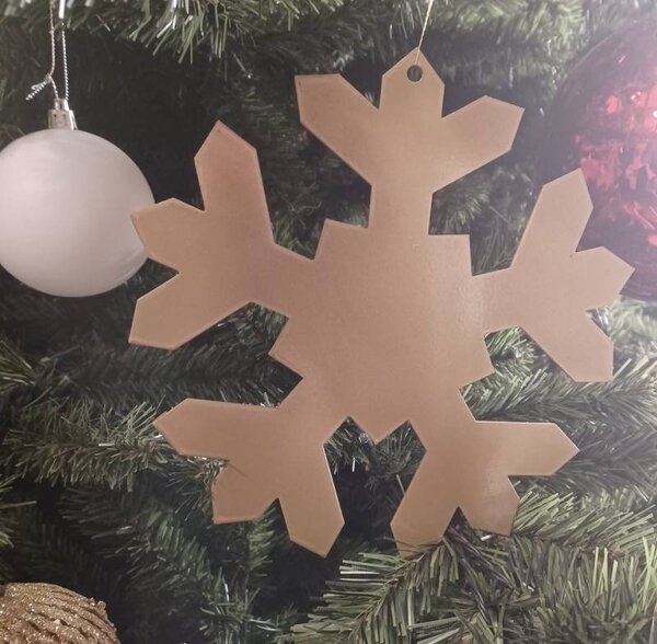 DECOLED Vánoční ozdoba vločka zlatá kovová 20 cm, venkovní