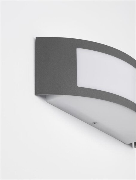 NV 9020933 Venkovní nástěnné svítidlo ZENITH tmavě šedý hliník akrylový difuzor proti oslnění E27 1x12W 220-240V bez žárovky IP44 - NOVA LUCE