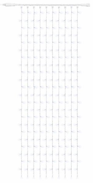 DECOLED Easy Fix LED světelný závěs venkovní, 100 × 300 cm, ledově bílá, 300 diod, bílý kabel, IP67, prodlužovací