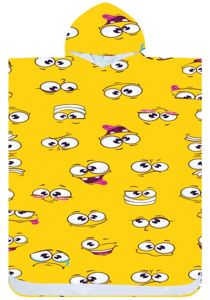 Plážový set SMILE – osuška 100×180 cm a pončo 80×145 cm, žlutý