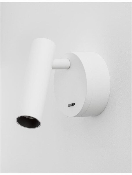 NV 9030201 Bodové svítidlo CLIP bílý hliník LED Philips 3W vypínač na těle 3000K IP20 - NOVA LUCE