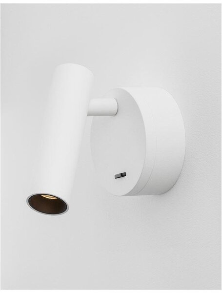 NV 9030201 Bodové svítidlo CLIP bílý hliník LED Philips 3W vypínač na těle 3000K IP20 - NOVA LUCE