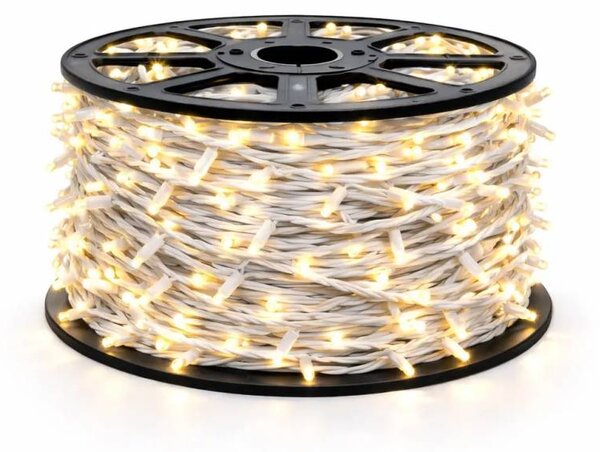 Eco Fix LED světelný řetěz, venkovní, 80 m, teple bílá, 800 diod, bílý kabel, IP67, cívka