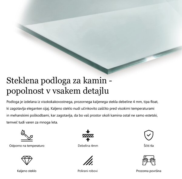 Šestihranná skleněná deska pod kamna Průhledná ppkh-00000000