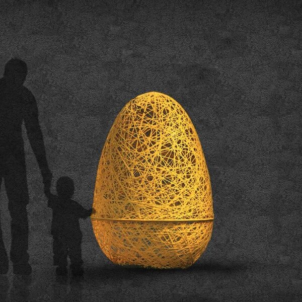 3D velikonoční vejce Fiberglassové, 100 × 150 cm, žluté, nesvětelné