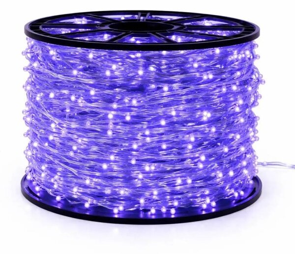 Easy Fix LED světelný řetěz, 100 m, modrý, 2000 diod, bílý kabel, IP67, cívka
