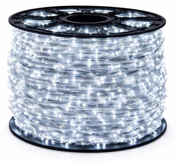 Eco Fix LED světelný řetěz, venkovní, 80 m, ledová bílá, 800 diod, čirý kabel, IP67, cívka
