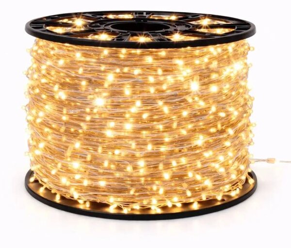Eco Fix LED světelný řetěz, venkovní, 80 m, teple bílá s FLASH, 800 diod, čirý kabel, IP67, cívka