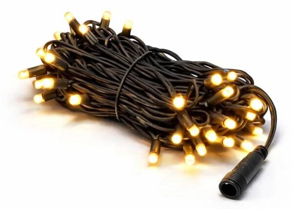 DECOLED Easy Fix LED světelný řetěz, 5 m, venkovní, kontura, teple bílá, 60 diod, černý kabel, IP67