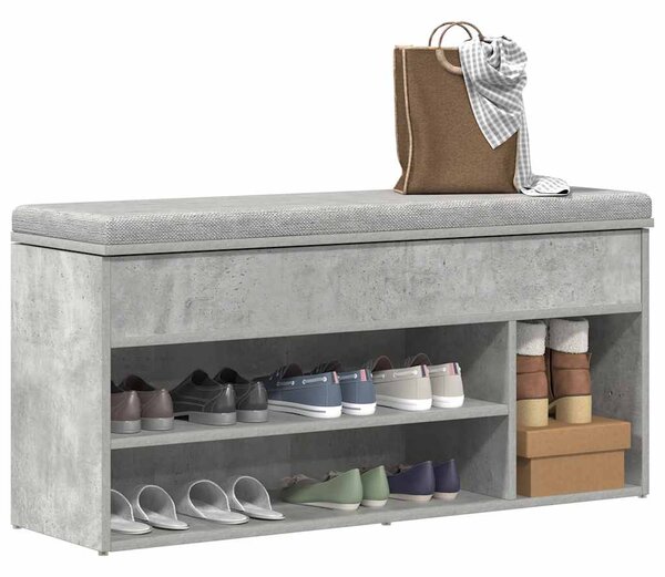 Botník betonově šedý 102x30,5x45 cm kompozitní dřevo