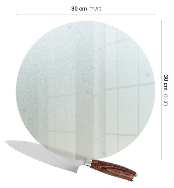 Skleněná krájecí deska Kulatá poloprůhledná dofm-000000