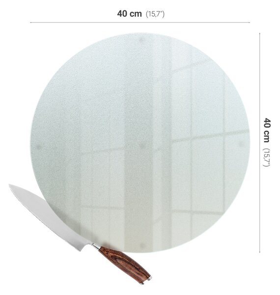 Skleněná krájecí deska Kulatá poloprůhledná dofm-000000