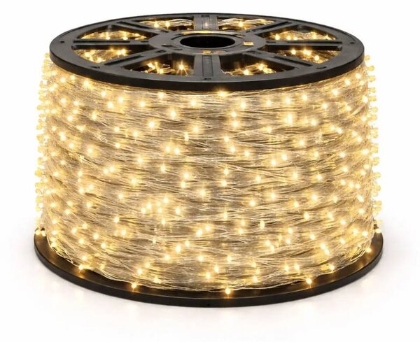 Eco Fix LED světelný řetěz, venkovní, 80 m, teple bílá, 800 diod, tmavě zlatý kabel, IP67, cívka