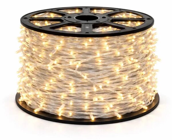 Eco Fix LED světelný řetěz venkovní, 80 m, teple bílá, 800 diod, čirý kabel, IP67, cívka