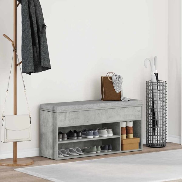 Botník betonově šedý 102x30,5x45 cm kompozitní dřevo
