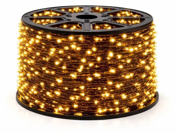 Eco Fix LED světelný řetěz, venkovní, 80 m, teple bílá, 800 diod, tmavě zlatý kabel, IP67, cívka