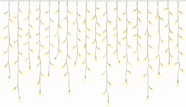 Easy Fix Interiér LED rampouchy, světelné krápníky, 300 × 90 cm, teple bílá, 174 diod, čirý kabel, IP20, prodlužovací