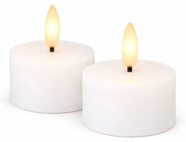 SIRIUS Sada LED čajové svíčky na baterie Sille Tealight, Ø 6 × 3,4 cm, bílé, z pravého vosku, balení 2 ks
