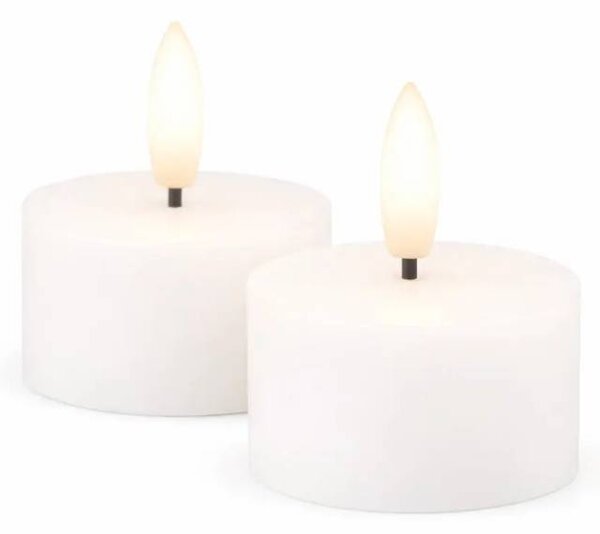 SIRIUS Sada LED čajové svíčky na baterie Sille Tealight, Ø 4,5 × 2,2 cm, bílé, z pravého vosku, balení 2 ks