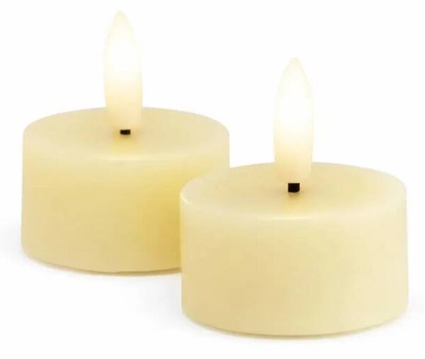 SIRIUS Sada LED čajové svíčky na baterie Sille Tealight, Ø 4,5 × 2,2 cm, jemně žlutá, z pravého vosku, balení 2 ks