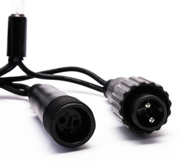 DECOLED Easy Fix LED světelný řetěz venkovní, 100 m, teple bílá s FLASH, 1000 diod, černý kabel, IP67, cívka