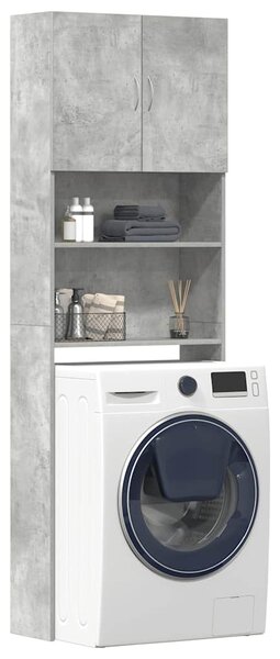 Skříňka na pračku Concrete Grey 64x24x190 cm Dřevěná konstrukce