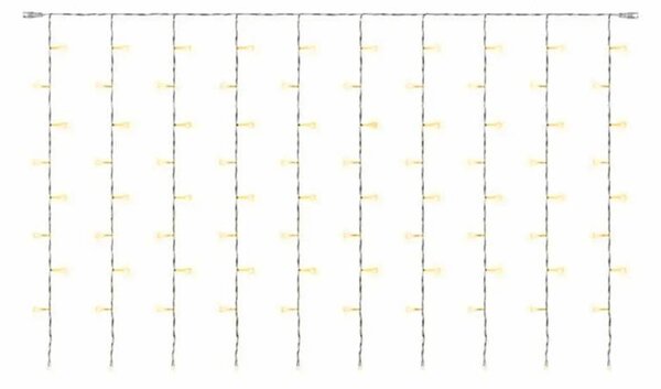 DECOLED Hobby Line LED světelný závěs do okna, 200 × 100 cm, teple bílá, 100 diod, čirý kabel, IP20 do interiéru, prodlužovací