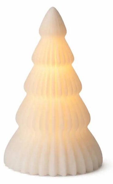 SIRIUS LED svíčka z pravého vosku na baterie, stromeček, bílý, ø 13 × 19 cm, 2×AA
