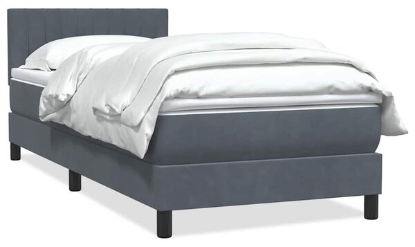 Box spring postel s matrací tmavě šedá 80x220 cm samet 3316426