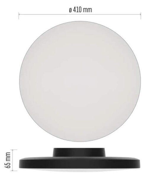 Emos ZM7155 DIONI - LED černé přisazené svítidlo se změnou barvy světla 36W, 3000+4000+5700K, Ø 41cm (LED stropní svítidlo s přepínačem na změnu barvy světla)