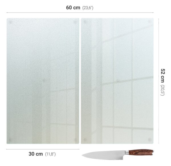 Skleněná krájecí deska Dvojitá poloprůhledná dpdfm-000000