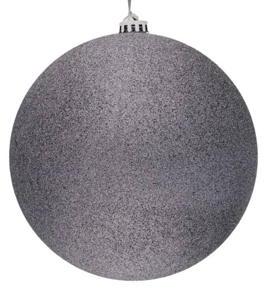 DECOLED Velká vánoční ozdoba šedá glitter 20 cm plastová koule
