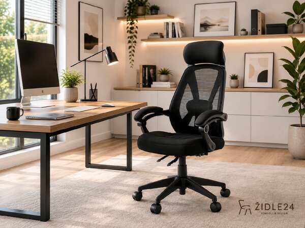 Ergonomická kancelářská židle VIGELTI - černá síťovina